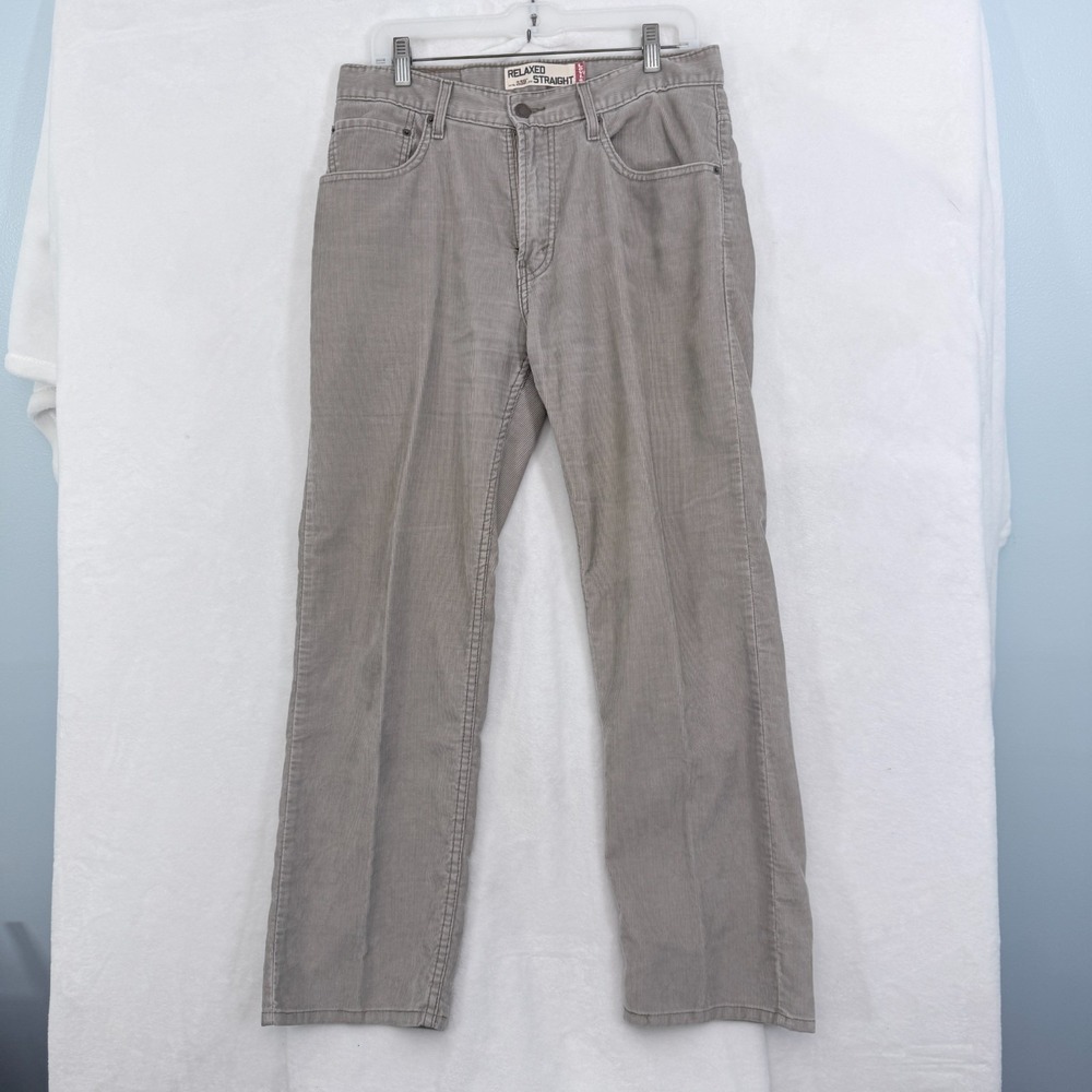 Levis 559 Corduroy Pants Mens 31x30 (32x29) Beige Relaxed Staight Casual Stretch